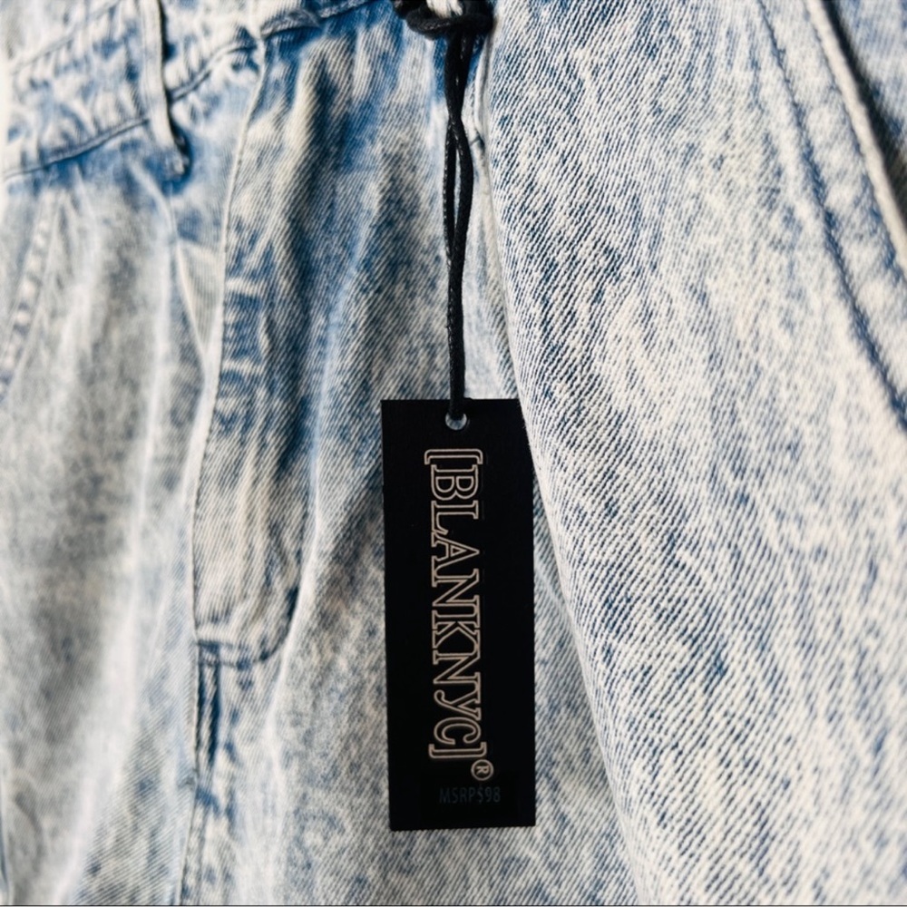 New BLANK NYC Cotton Denim Romper in Head Backstage Blue Sz M - Picture 12 of 15